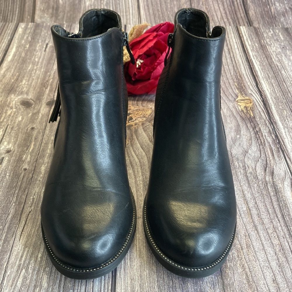 WANTED Amaretto Black Croc-Embossed Detail Ankle Bootie 7M - Picture 2 of 11